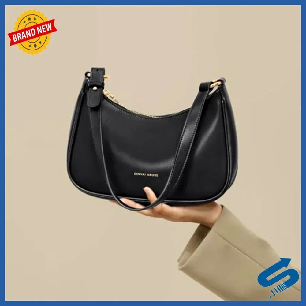 Leather Hobo Shoulder Bag with Dual Strap Design for Crossbody Wear